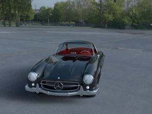 rigged mercedes 300sl gullwing with interior hdri 3D Model