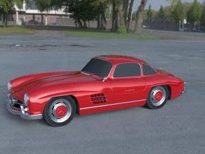rigged mercedes 300sl w198 hdri 3D Model