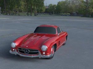 rigged mercedes 300sl w198 hdri 3D Model