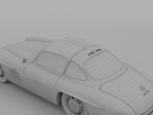 rigged mercedes 300sl w198 hdri 3D 모델