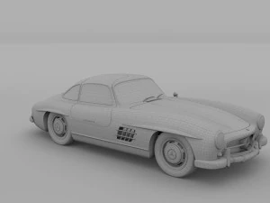 rigged mercedes 300sl w198 hdri 3D Model