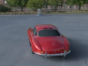rigged mercedes 300sl w198 hdri 3D Model