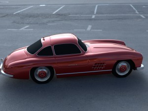 rigged mercedes 300sl w198 hdri 3D 모델