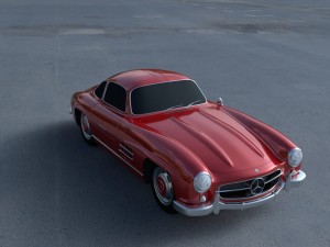 rigged mercedes 300sl w198 hdri 3D 모델