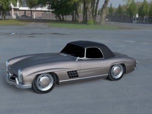 mercedes 300sl roadster top up hdri 3D Model