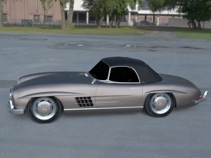 mercedes 300sl roadster top up hdri Model 3D