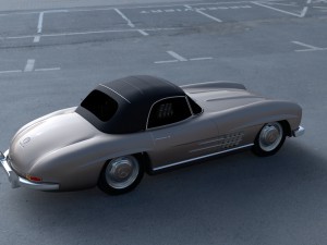 mercedes 300sl roadster top up hdri Model 3D