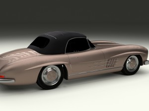 mercedes 300sl roadster top up hdri Model 3D