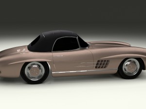 mercedes 300sl roadster top up hdri Model 3D