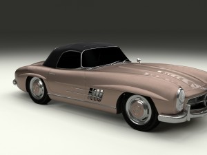 mercedes 300sl roadster top up hdri Model 3D