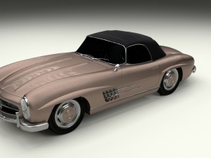 mercedes 300sl roadster top up hdri Model 3D