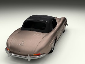 mercedes 300sl roadster top up hdri Model 3D
