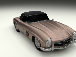 mercedes 300sl roadster top up hdri Model 3D
