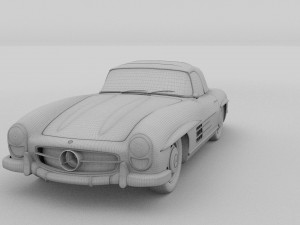 mercedes 300sl roadster top up hdri Model 3D