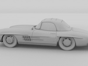 mercedes 300sl roadster top up hdri Model 3D