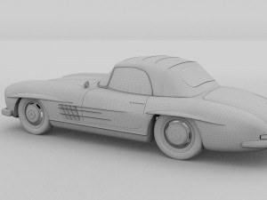 mercedes 300sl roadster top up hdri Model 3D