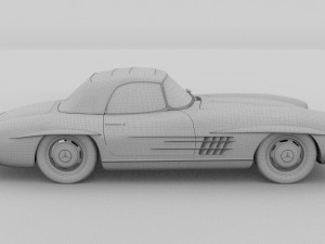 mercedes 300sl roadster top up hdri Model 3D