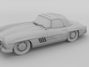 mercedes 300sl roadster top up hdri Model 3D