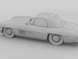 mercedes 300sl roadster top up hdri Model 3D