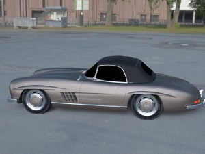 mercedes 300sl roadster top up hdri Model 3D