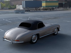 mercedes 300sl roadster top up hdri Model 3D