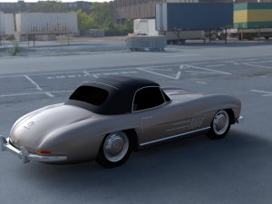 mercedes 300sl roadster top up hdri Model 3D