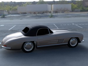 mercedes 300sl roadster top up hdri Model 3D
