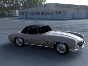 mercedes 300sl roadster top up hdri Model 3D