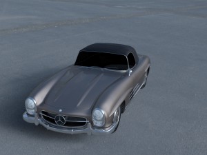 mercedes 300sl roadster top up hdri Model 3D