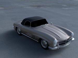mercedes 300sl roadster top up hdri Model 3D