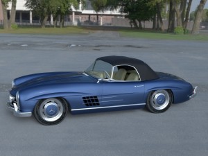 mercedes 300sl roadster top hdri 3D मॉडल