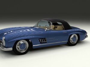 mercedes 300sl roadster top hdri 3D मॉडल