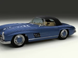 mercedes 300sl roadster top hdri 3D Model