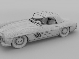 mercedes 300sl roadster top hdri 3D मॉडल