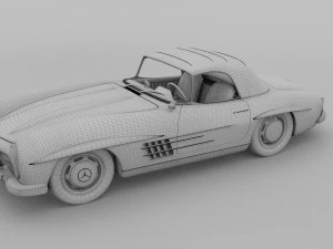 mercedes 300sl roadster top hdri 3D Model