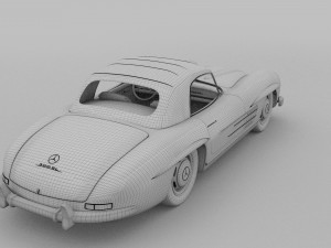 mercedes 300sl roadster top hdri 3D मॉडल