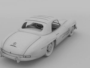 mercedes 300sl roadster top hdri 3D Model