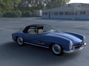 mercedes 300sl roadster top hdri 3D मॉडल