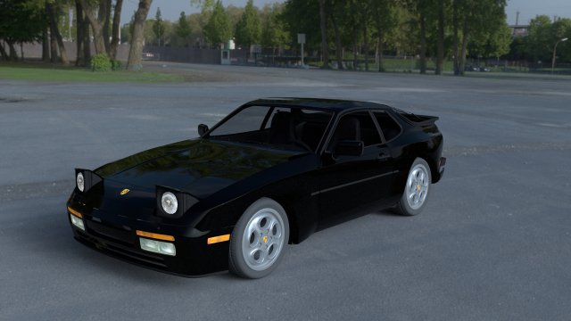 porsche 944 turbo with interior hdri 3D Model .c4d .max .obj .3ds .fbx .stl .blend 