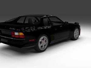 porsche 944 turbo with interior hdri 3D Model