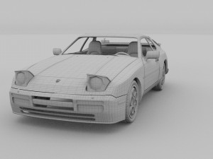 porsche 944 turbo with interior hdri 3D Model