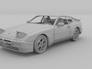 porsche 944 turbo with interior hdri 3D Model