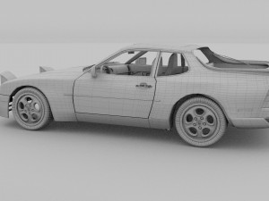 porsche 944 turbo with interior hdri 3D Model