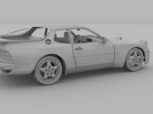 porsche 944 turbo s with interior hdri 3D 模型