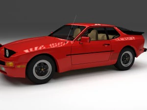 early porsche 944 with interior hdri 3D Model