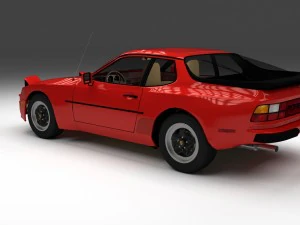 early porsche 944 with interior hdri 3D Model
