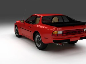 early porsche 944 with interior hdri 3D Model