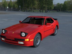 early porsche 944 with interior hdri 3D Модель