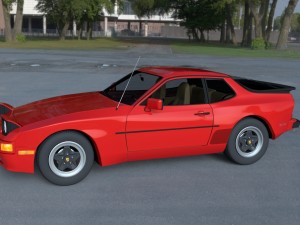 early porsche 944 with interior hdri 3D Модель