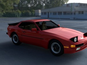 early porsche 944 with interior hdri 3D Модель